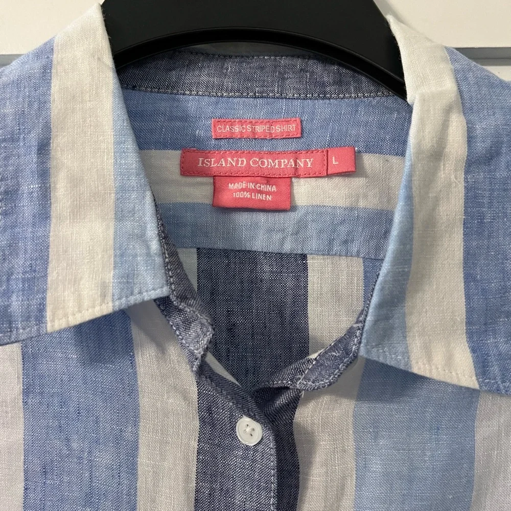 Island Company 100% Linen Button-Down Shirt – Size L - Picture 3 of 8